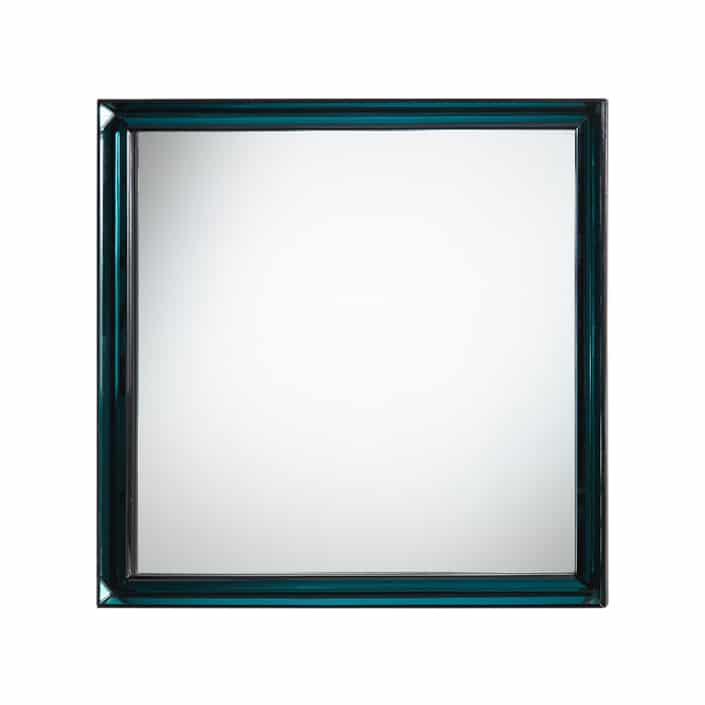 Mirror in lacquered wood lined with stepped mirrored green glass. Max Ingrand For Fonatana Arte. Model 2377. c 1964, Italy